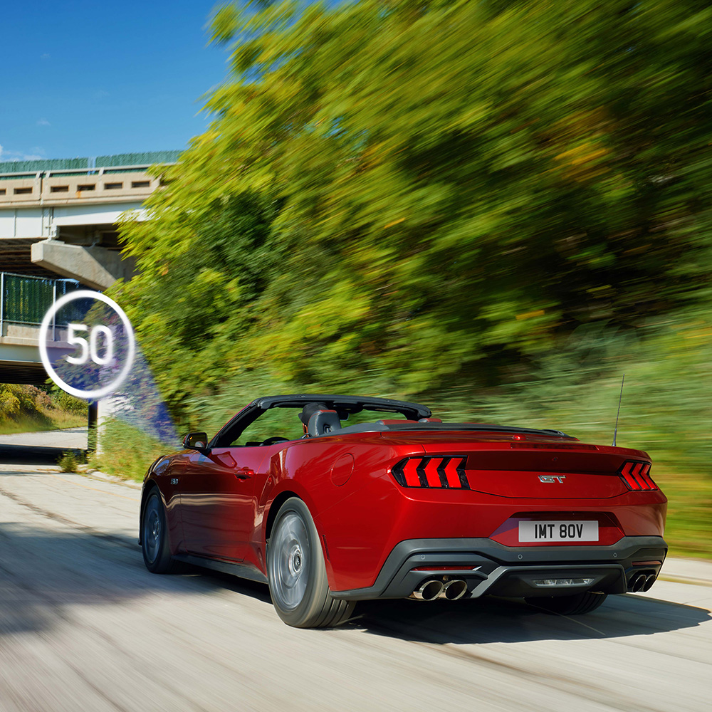 Ford Mustang GT convertible using Traffic Sign Recognition