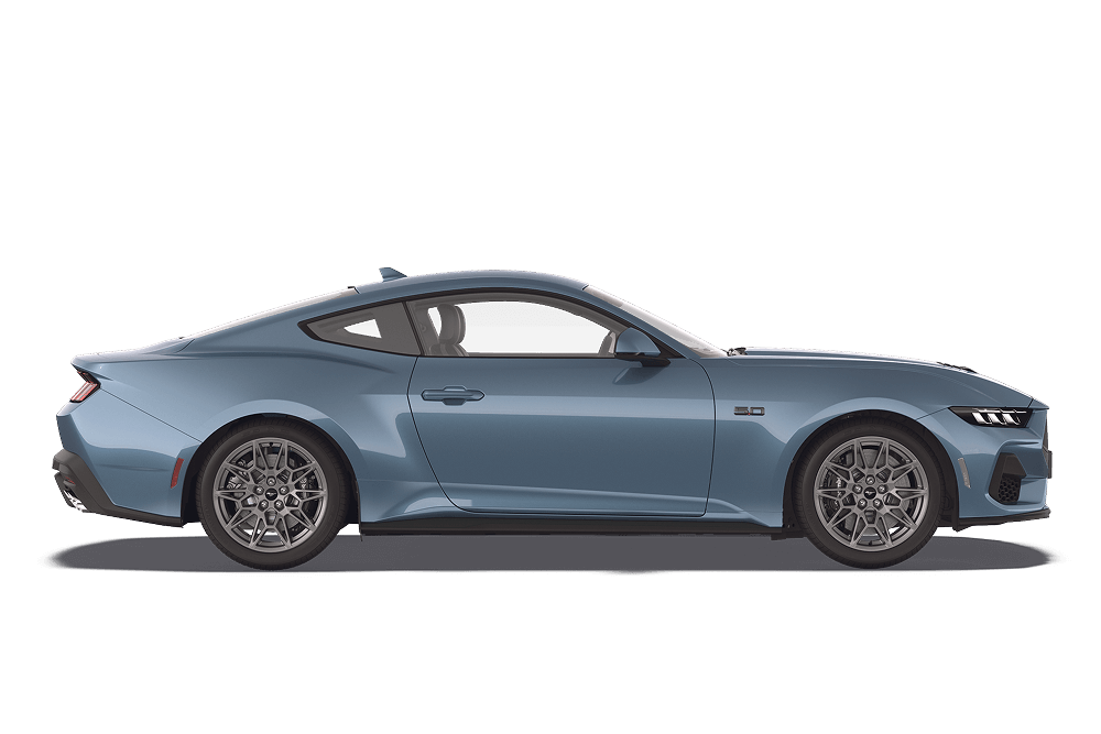 Side profile view of the Ford Mustang